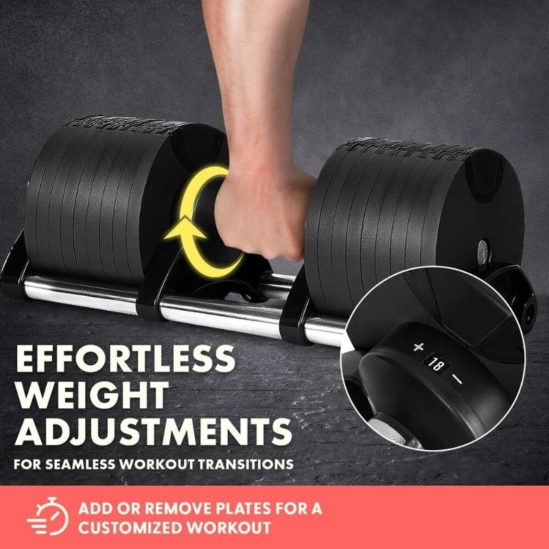Adjustable Dumbbell Pair 40Kg - Duży zestaw hantli fitness z regulowanym