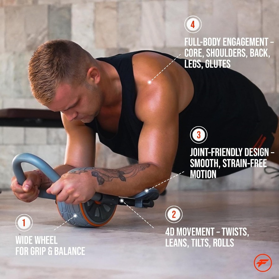 CoreFlex4D – kółko do ćwiczeń  – Ab Roller Wheel With Elbow Support recenzja i cena